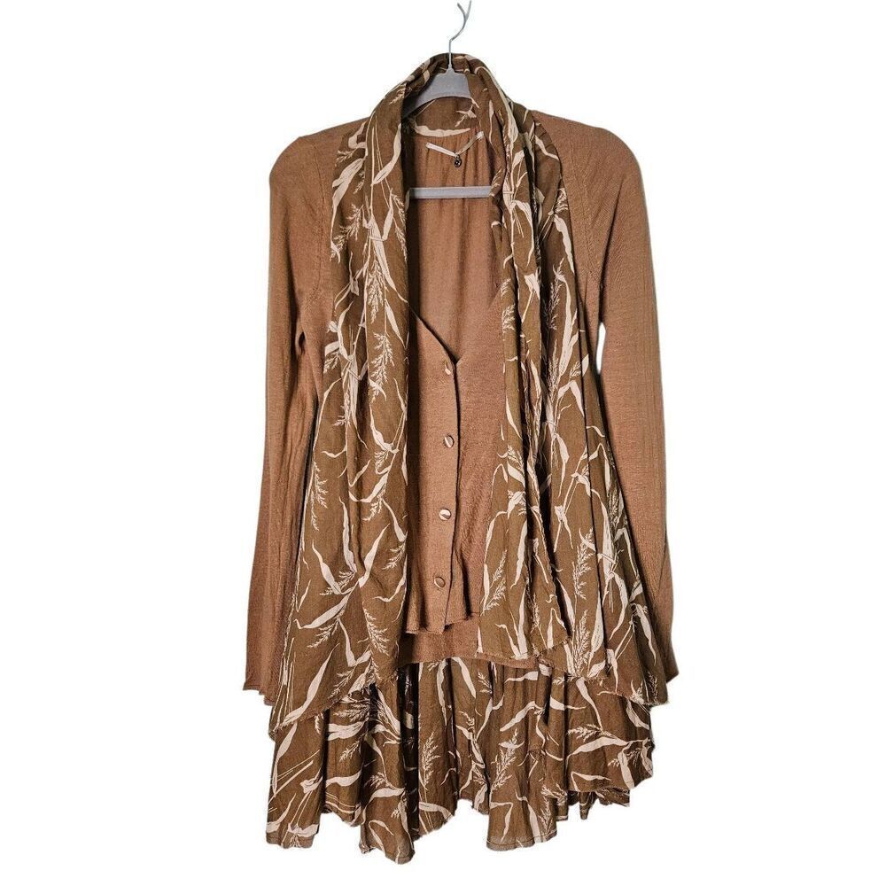 Knitted & Knotted by Anthropologie brown top/sweater. Size S.
